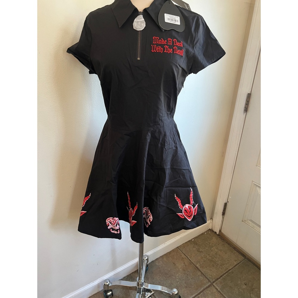 Killstar Devils contract collared mini dress - Picture 3 of 6